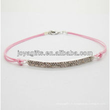 Bracelet tissé en alliage Diamante avec fil rose